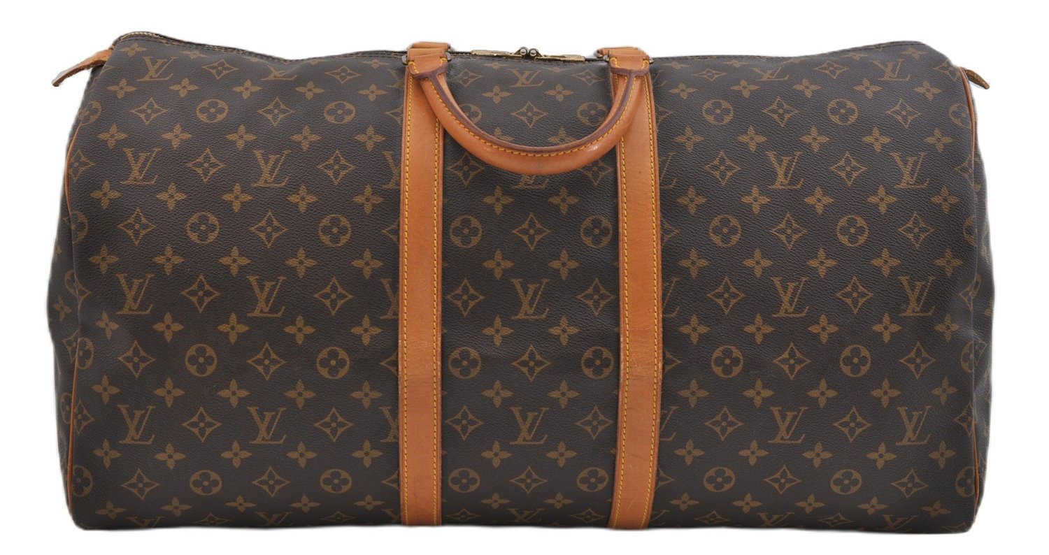 Authentic Louis Vuitton Monogram Keepall 55 Travel Boston Bag M41424 LV 1283F