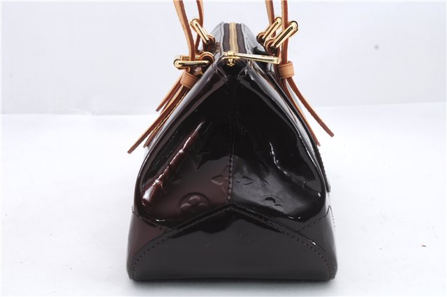 Auth Louis Vuitton Vernis Rose Wood Avenue Shoulder Bag Wine Red M93510 LV 1284D