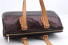 Auth Louis Vuitton Vernis Rose Wood Avenue Shoulder Bag Wine Red M93510 LV 1284D