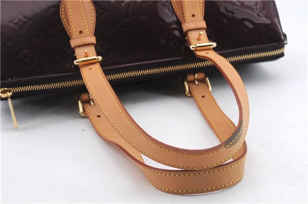 Auth Louis Vuitton Vernis Rose Wood Avenue Shoulder Bag Wine Red M93510 LV 1284D
