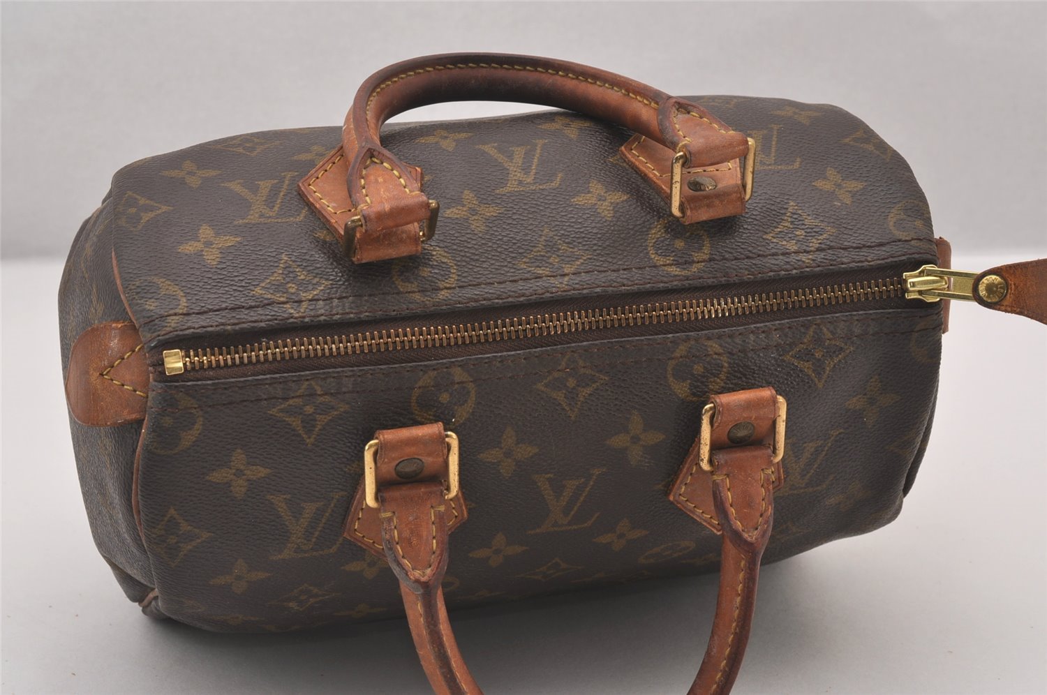 Authentic Louis Vuitton Monogram Speedy 25 Boston Hand Bag M41528 LV 1284I