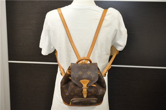 Authentic Louis Vuitton Monogram Montsouris PM Backpack M51137 LV 1285D