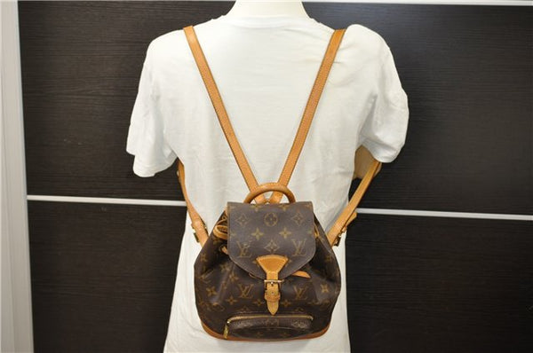 Authentic Louis Vuitton Monogram Montsouris PM Backpack M51137 LV 1285D