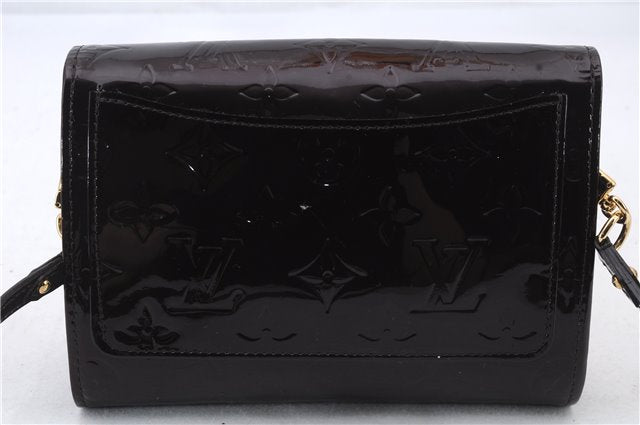 Auth Louis Vuitton Vernis Rossmore PM Shoulder Cross Bag M91546 Wine Red 1289D