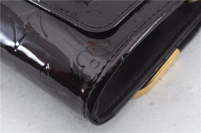 Auth Louis Vuitton Vernis Rossmore PM Shoulder Cross Bag M91546 Wine Red 1289D