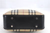 Authentic BURBERRY Vintage Nova Check PVC Leather Hand Bag Purse Beige 1290D