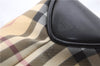 Authentic BURBERRY Vintage Nova Check PVC Leather Hand Bag Purse Beige 1290D