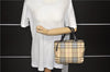 Authentic BURBERRY Vintage Nova Check PVC Leather Hand Bag Purse Beige 1290D