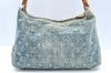 Auth Louis Vuitton Monogram Denim Baggy PM 2Way Shoulder Bag M95049 Blue 1291H