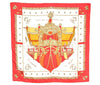 Authentic HERMES Carre 90 Scarf "VUE DU CARROSSE DE LA GALERE LA" Silk Red 1292G