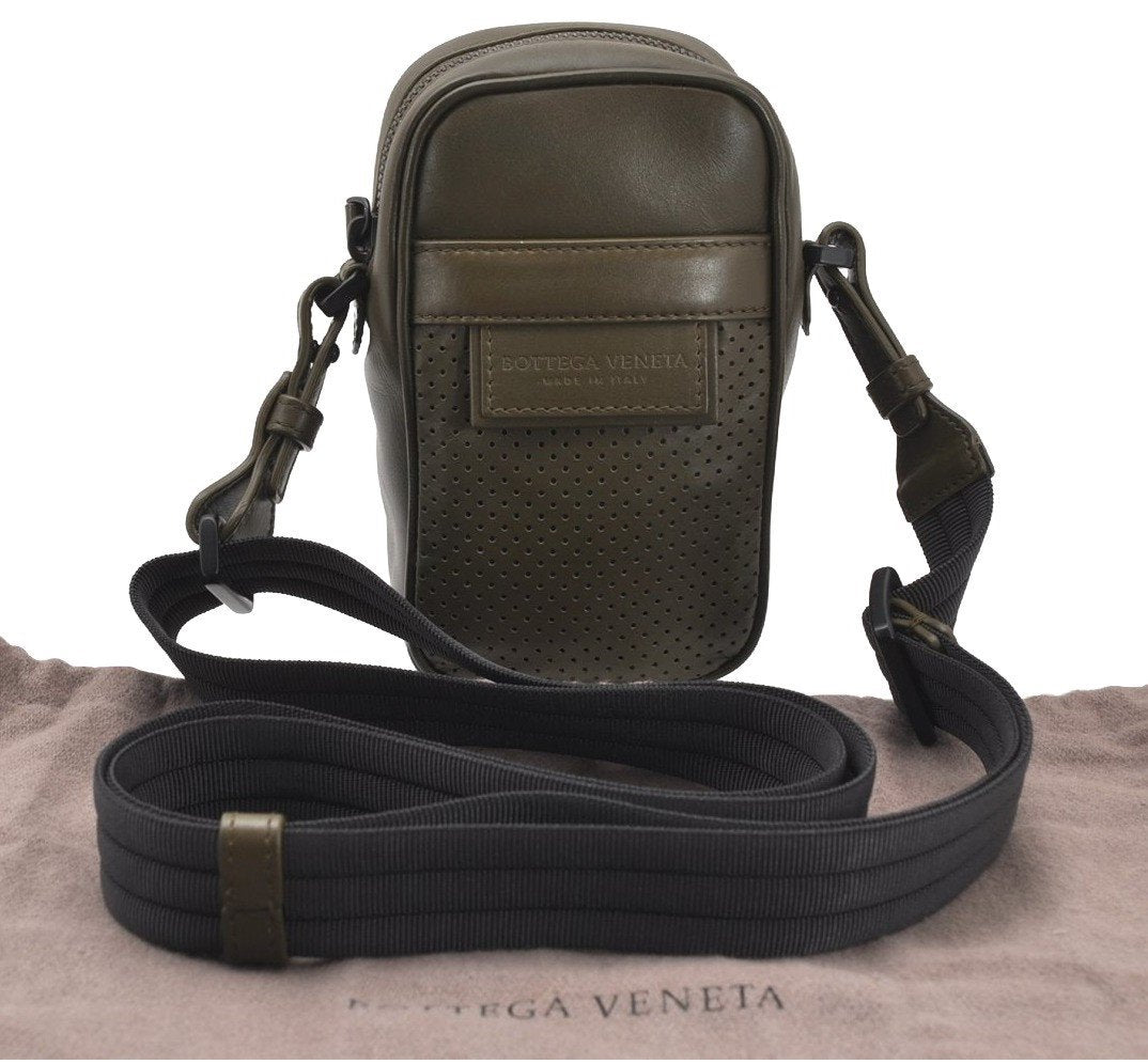 Authentic BOTTEGA VENETA Leggiero Shoulder Cross Body Bag Leather Green 1293I