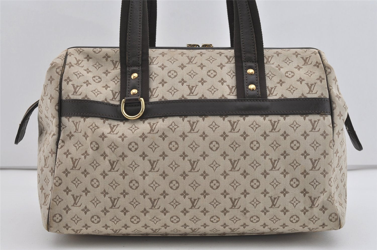 Auth Louis Vuitton Monogram Mini Josephine GM Hand Bag M92310 Khaki Beige 1294I