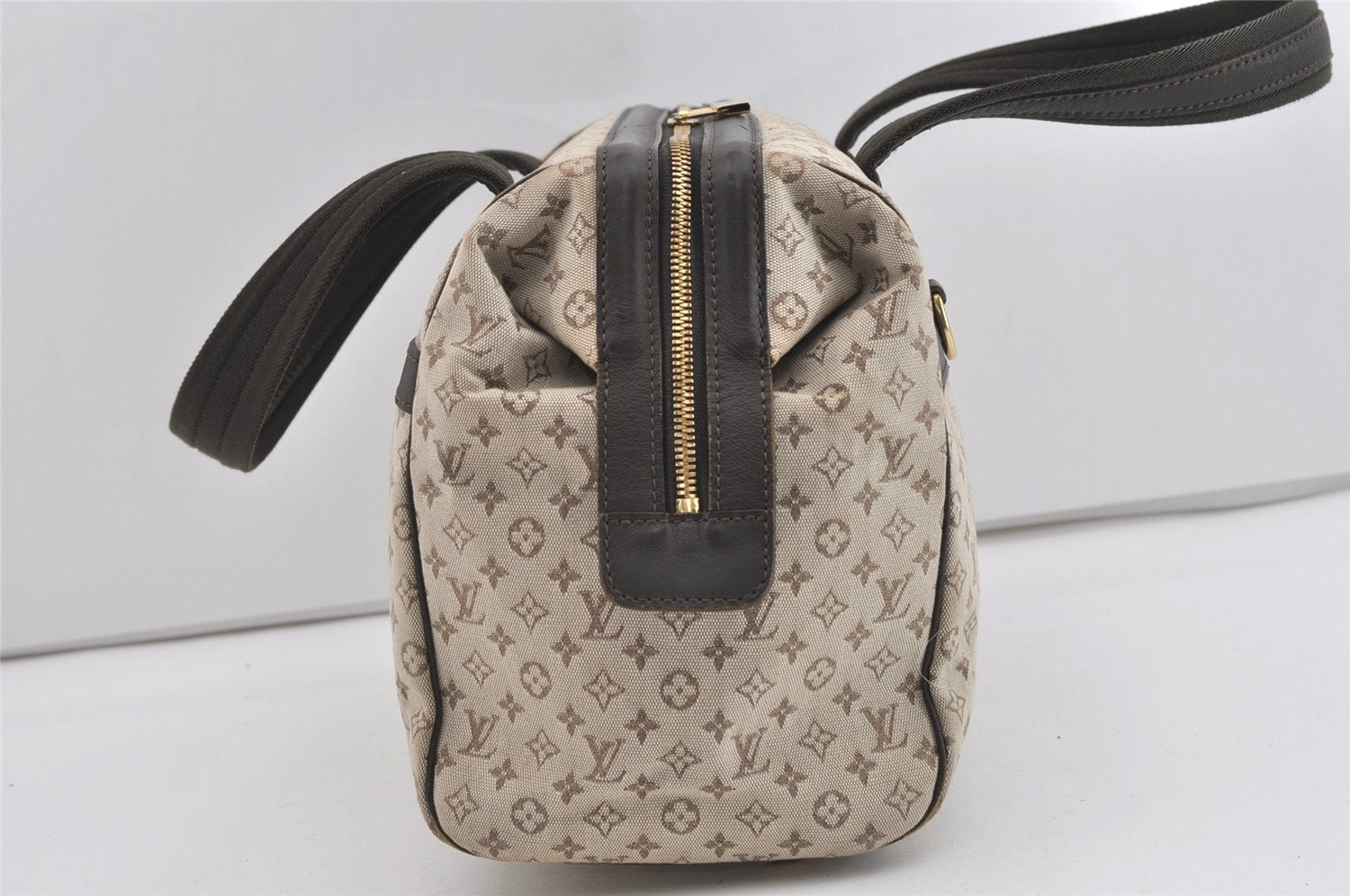 Auth Louis Vuitton Monogram Mini Josephine GM Hand Bag M92310 Khaki Beige 1294I