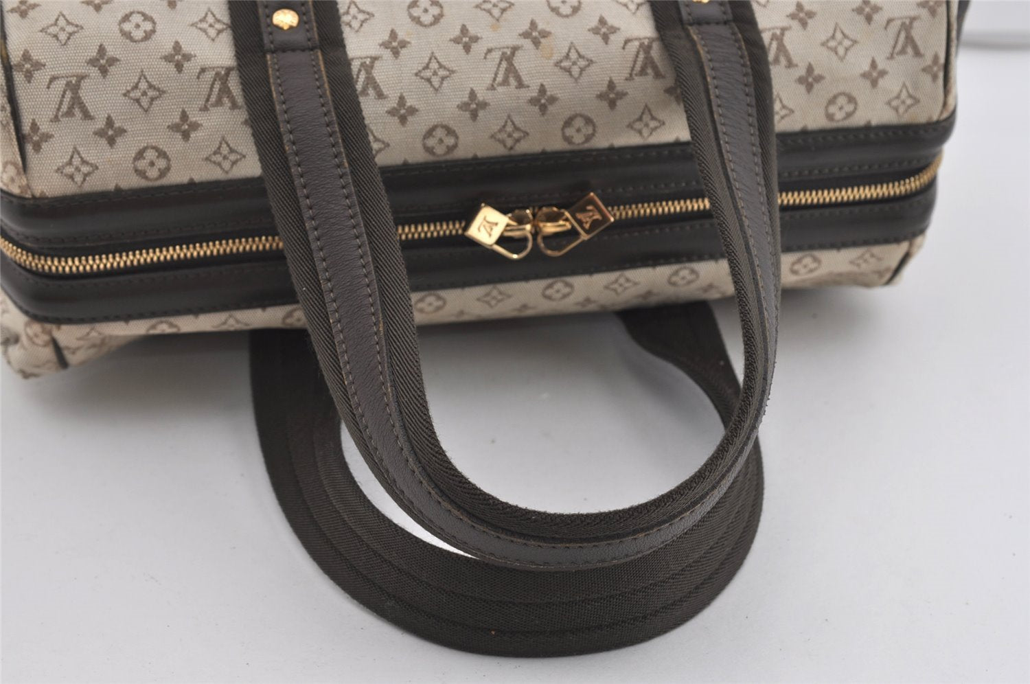 Auth Louis Vuitton Monogram Mini Josephine GM Hand Bag M92310 Khaki Beige 1294I