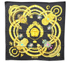 Authentic HERMES Carre 90 Scarf "KOSMIMA" Silk Black 1295D