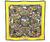 Auth HERMES Carre 90 Scarf "PIERRES d'ORIENT et d'OCCIDENT" Silk Black 1296D