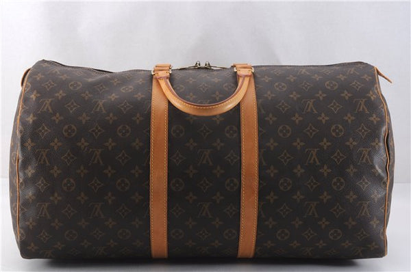 Authentic Louis Vuitton Monogram Keepall 55 Travel Boston Bag M41424 LV 1296F