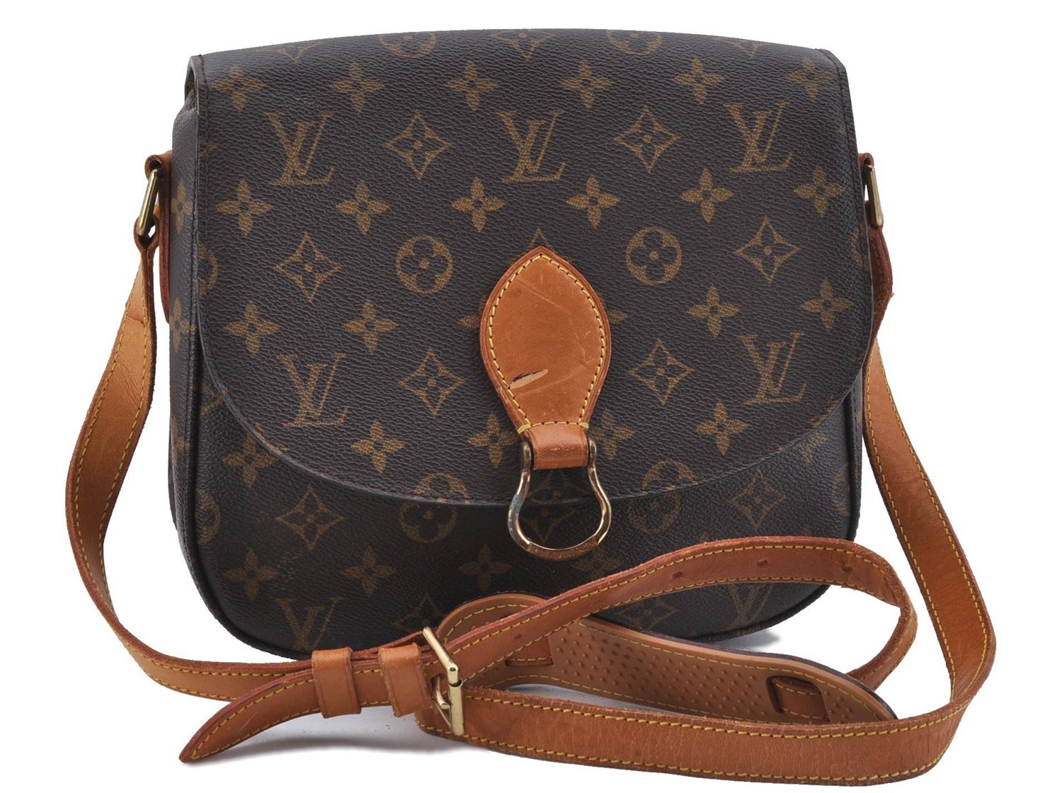 Auth Louis Vuitton Monogram Saint Cloud GM Shoulder Cross Bag M51242 LV 1297D