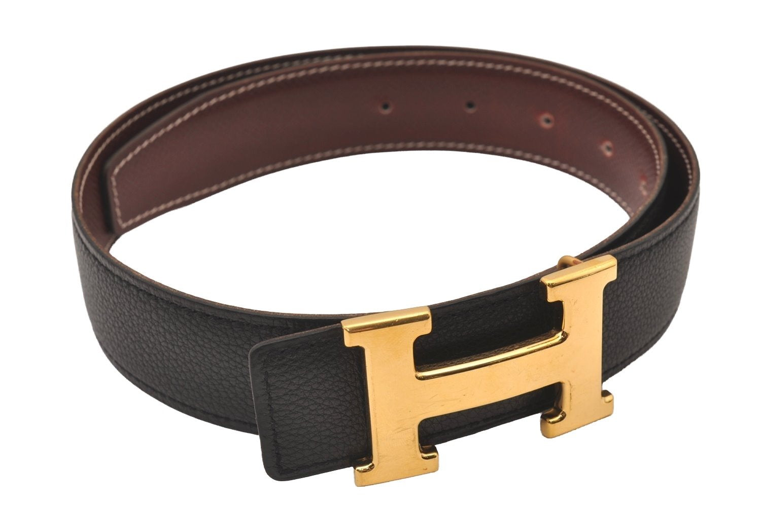 Authentic HERMES Constance Leather Belt Size 65cm 25.6