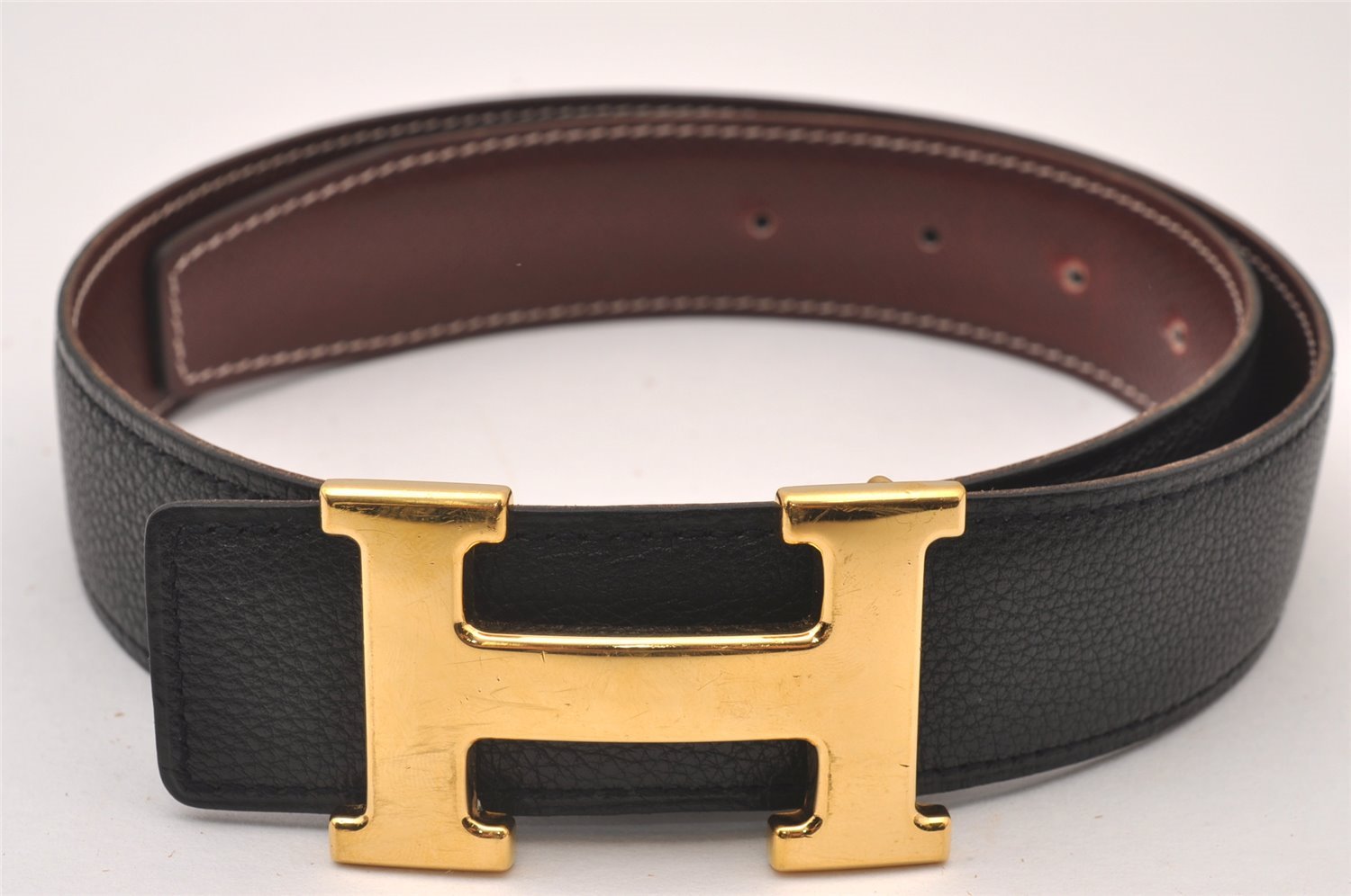 Authentic HERMES Constance Leather Belt Size 65cm 25.6