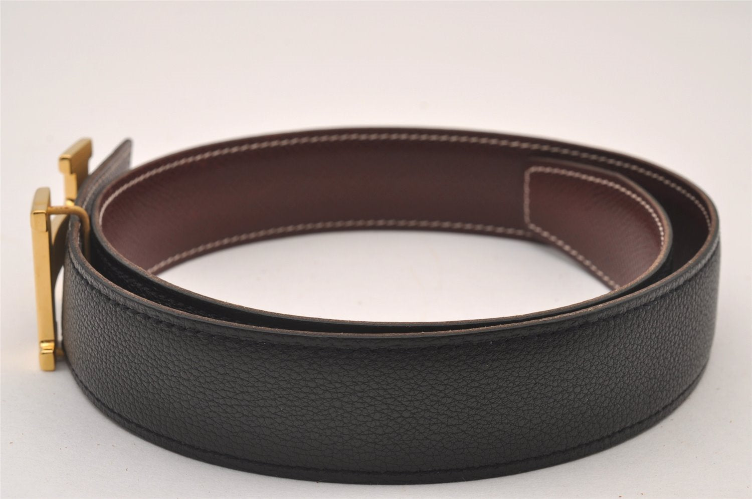 Authentic HERMES Constance Leather Belt Size 65cm 25.6