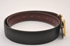 Authentic HERMES Constance Leather Belt Size 65cm 25.6" Black Red 1297I