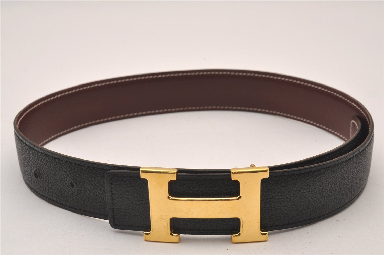 Authentic HERMES Constance Leather Belt Size 65cm 25.6