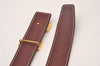 Authentic HERMES Constance Leather Belt Size 65cm 25.6" Black Red 1297I