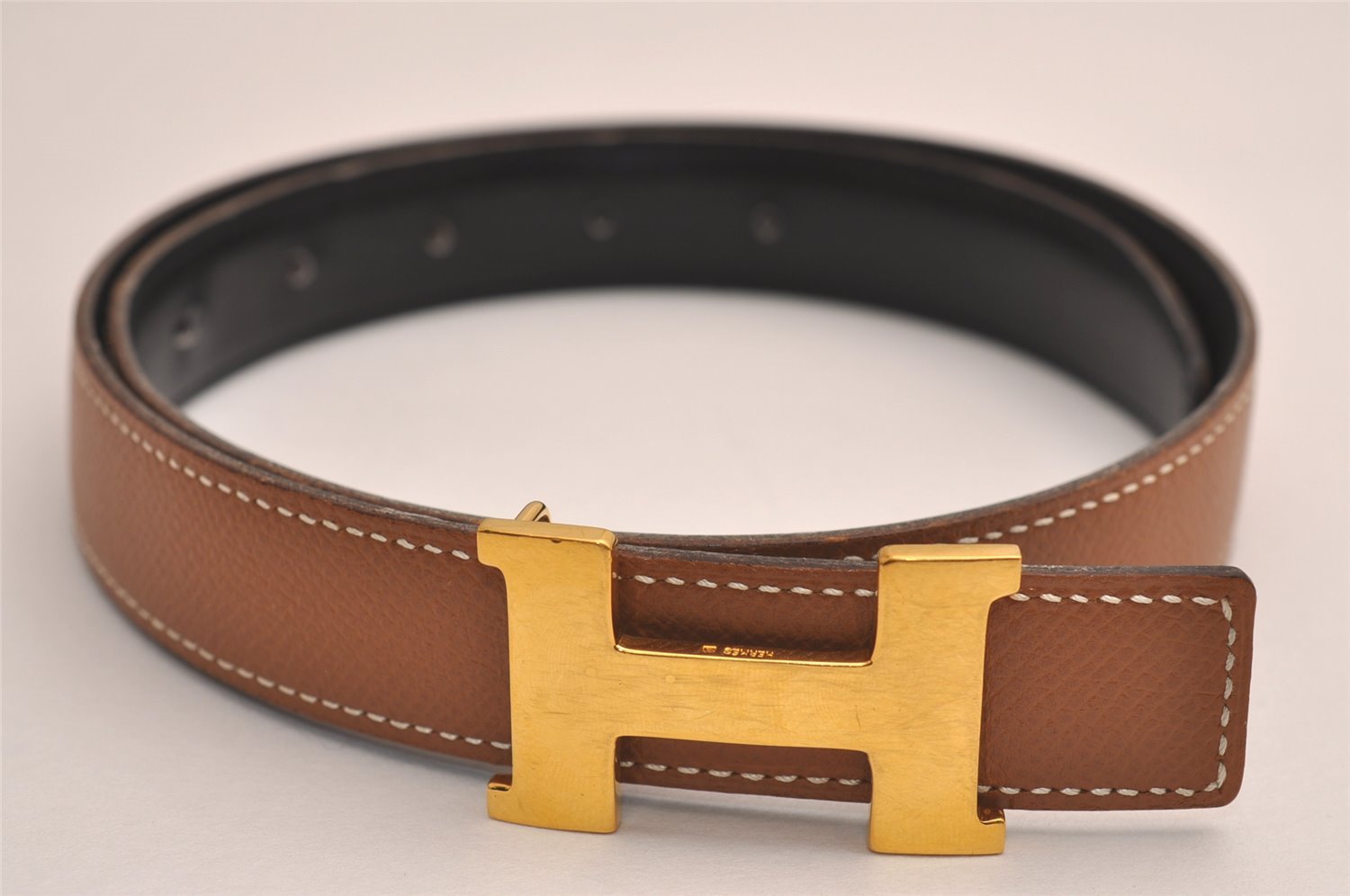 Authentic HERMES Constance Leather Belt Size 65cm 25.6