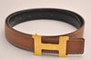 Authentic HERMES Constance Leather Belt Size 65cm 25.6" Brown 1298I