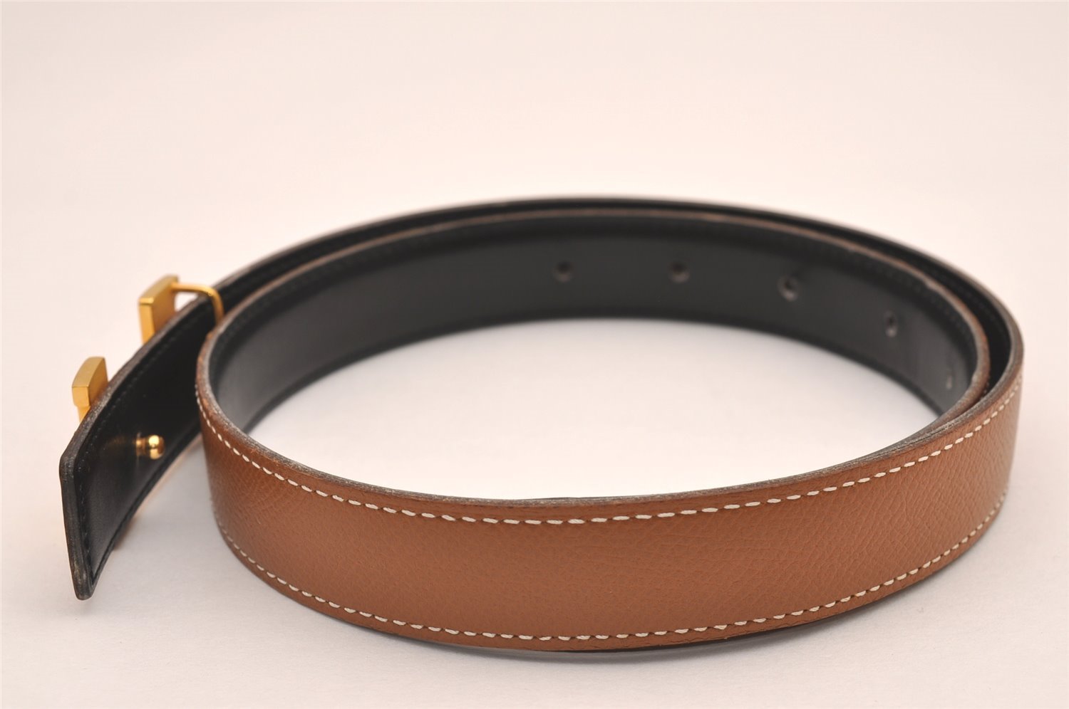 Authentic HERMES Constance Leather Belt Size 65cm 25.6