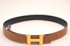 Authentic HERMES Constance Leather Belt Size 65cm 25.6" Brown 1298I