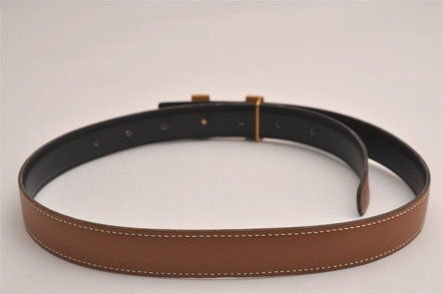 Authentic HERMES Constance Leather Belt Size 65cm 25.6