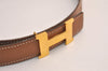 Authentic HERMES Constance Leather Belt Size 65cm 25.6" Brown 1298I