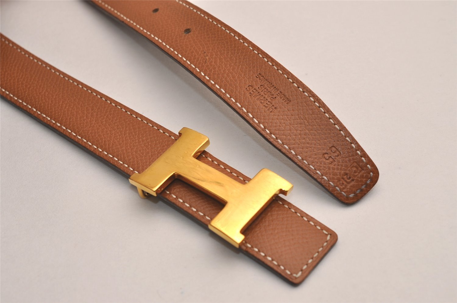 Authentic HERMES Constance Leather Belt Size 65cm 25.6