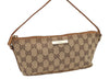 Authentic GUCCI Vintage Hand Bag Pouch Purse GG Canvas Leather 07198 Brown 1299I