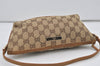 Authentic GUCCI Vintage Hand Bag Pouch Purse GG Canvas Leather 07198 Brown 1299I