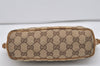 Authentic GUCCI Vintage Hand Bag Pouch Purse GG Canvas Leather 07198 Brown 1299I