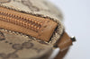Authentic GUCCI Vintage Hand Bag Pouch Purse GG Canvas Leather 07198 Brown 1299I