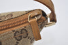 Authentic GUCCI Vintage Hand Bag Pouch Purse GG Canvas Leather 07198 Brown 1299I