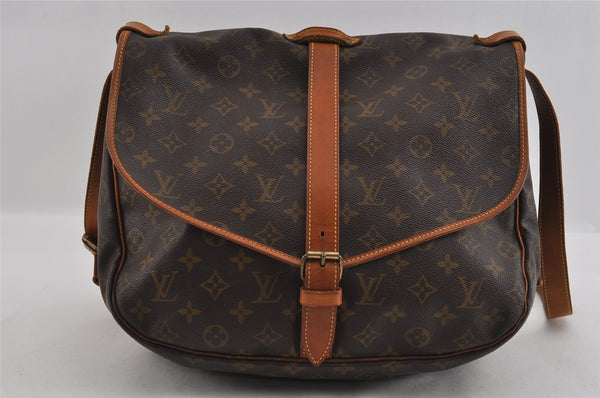 Authentic Louis Vuitton Monogram Saumur 35 Shoulder Cross Bag M42254 LV 1300I
