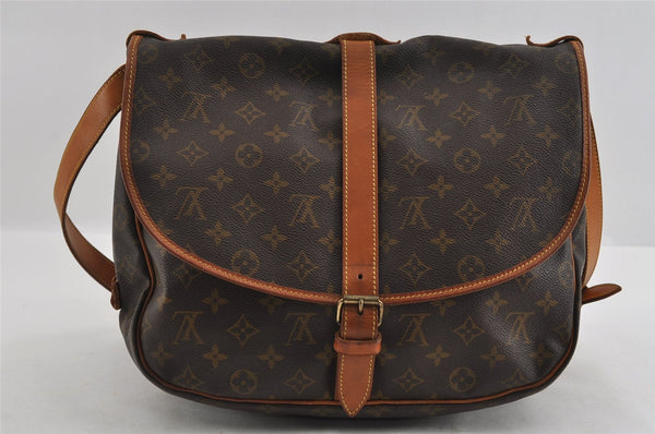 Authentic Louis Vuitton Monogram Saumur 35 Shoulder Cross Bag M42254 LV 1300I