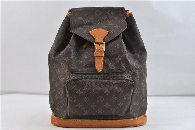 Authentic Louis Vuitton Monogram Montsouris GM Backpack M51135 LV 1302D