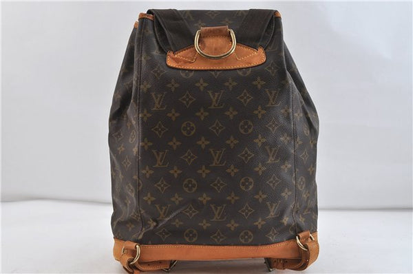 Authentic Louis Vuitton Monogram Montsouris GM Backpack M51135 LV 1302D