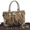 Authentic GUCCI Sukey 2Way Tote Bag GG Canvas Leather 247902 Brown 1302I