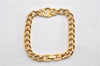 Authentic GIVENCHY Vintage Rhinestone Chain Bracelet Gold Tone 1304G