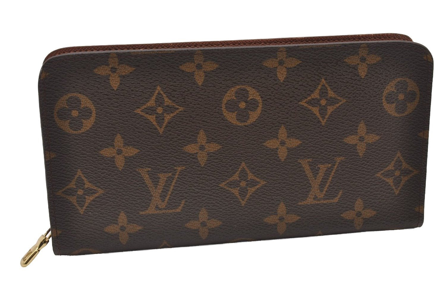 Authentic Louis Vuitton Monogram Porte Monnaie Zip Long Wallet M61727 LV 1304I