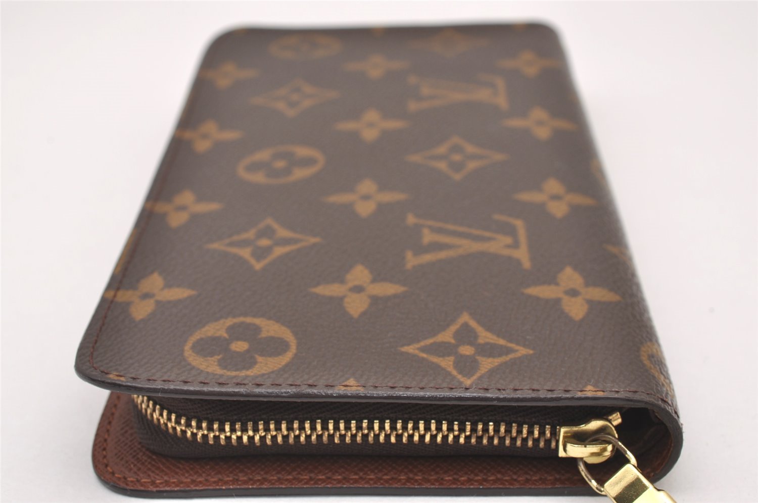 Authentic Louis Vuitton Monogram Porte Monnaie Zip Long Wallet M61727 LV 1304I