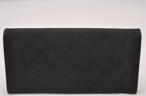 Authentic GUCCI Vintage Long Wallet Purse GG Nylon Leather 305282 Black 1305I