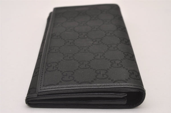 Authentic GUCCI Vintage Long Wallet Purse GG Nylon Leather 305282 Black 1305I